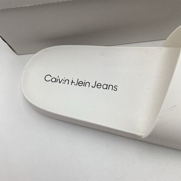 Calvin Klein Women's Arin Logo Slide Sandals White Size 9 M Casual - Picture 5 of 7